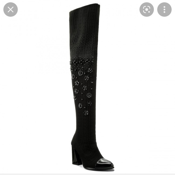 ❤️Stuart Weitzman Embellished Knit Over Knee Boots❤️ - Picture 1 of 5
